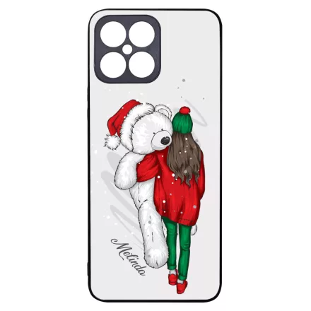 Kérd a neveddel - Lány & Maci - csajos karácsony Honor X8 tok