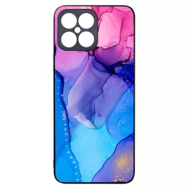 Blue Pink Gradient Ink kek rozsaszin marvanyos Honor X8 tok