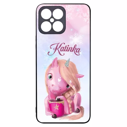Unikornis és kávé - Téli mintás Honor X8 tok