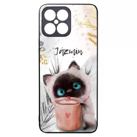 Kávézós cicus - Téli mintás Honor X8 tok