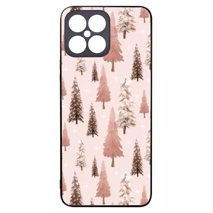 Rózsaszín karácsonyi fenyőfa mintás Honor X8 tok