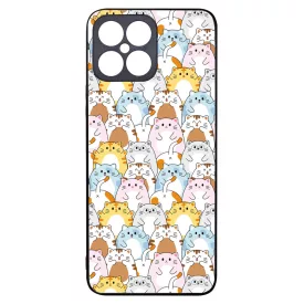 Tündéri Kawaii cica mintás Honor X8 tok