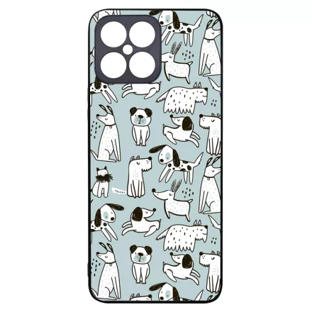 Türkiz aranyos rajzolt kutya mintás Honor X8 tok