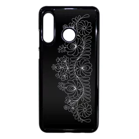 Elegant Matyó - Black magyar mintás hungarian folk Huawei fekete tok
