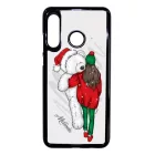 Kérd a neveddel - Lány & Maci - csajos karácsony Huawei fehér tok
