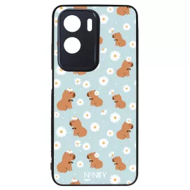 Cuki türkiz fehér virágos capybara Honor szilikon tok