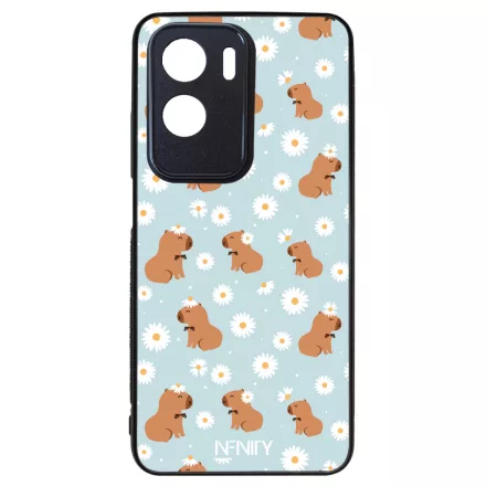 Cuki türkiz fehér virágos capybara Honor szilikon tok