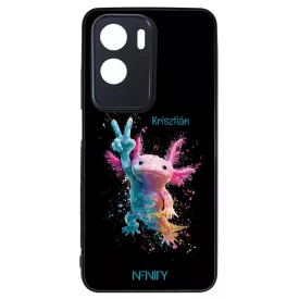 Névvel kérhető - Színes Splash Axolotl Honor szilikon tok