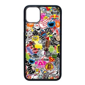 stickerbomb matricabomba iPhone 11 (6.1) fekete tok