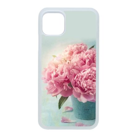 virágos tavaszi vintage rózsaszín rózsás iPhone 11 (6.1) átlátszó tok