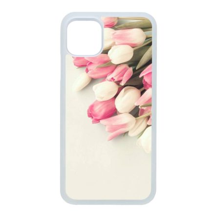 virágos tulipános tavaszi iPhone 11 (6.1) átlátszó tok