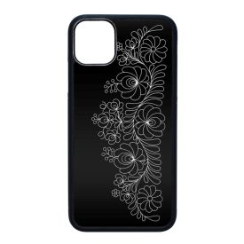 Elegant Matyó - Black magyar mintás hungarian folk iPhone 11 Pro Max (6.5) fekete tok