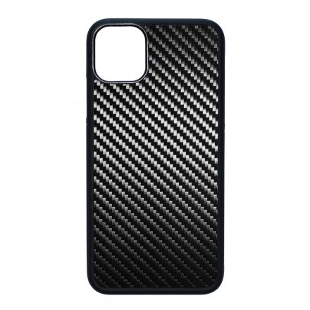 Ezüst karbon fiber mintás iPhone 11 Pro Max tok