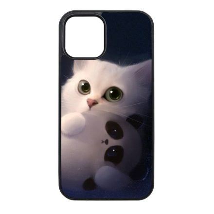 cica cicás macska macskás panda pandás iPhone 12 - 12 Pro fekete tok