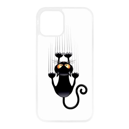 kapaszkodó macska macskás cica cicás iPhone 12 - 12 Pro átlátszó tok