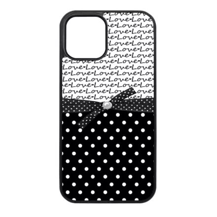 szerelem love fekete fehér pöttyös iPhone 12 Pro Max tok