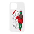 Kérd a neveddel - Lány & Maci - csajos karácsony iPhone 12 Pro Max Magsafe tok
