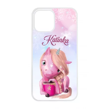 Unikornis és kávé - Téli mintás iPhone 12 Pro Max Magsafe tok