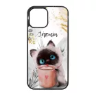 Kávézós cicus - Téli mintás iPhone 12 Pro Max Magsafe tok