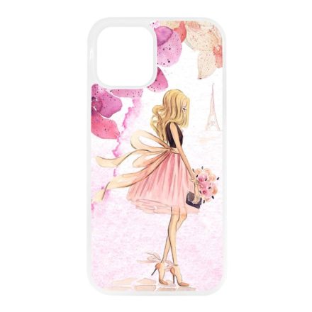 virágos fashion menyasszony párizs paris eiffel torony tavaszi iPhone 12 Mini átlátszó tok