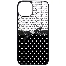 szerelem love fekete fehér pöttyös iPhone 13 tok