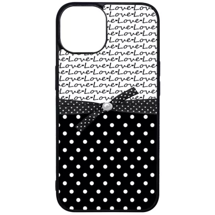 szerelem love fekete fehér pöttyös iPhone 13 tok
