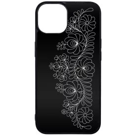 Elegant Matyó - Black magyar mintás hungarian folk iPhone 13 tok