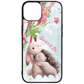 Nyuszi és Süni - Téli mintás iPhone 13 tok