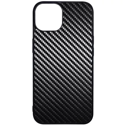 Ezüst karbon fiber mintás iPhone 13 tok