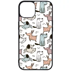 Tündéri rajzolt kutya mintás iPhone 13 tok
