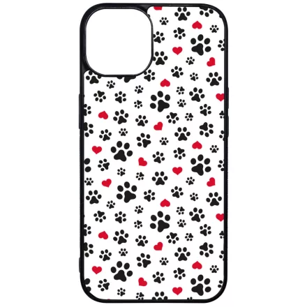 Szívecskés kutya mancs mintás iPhone 13 tok