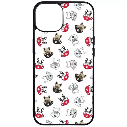Cuki kávé és kutya mintás iPhone 13 tok