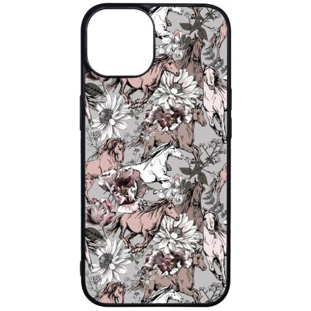 Csodaszép szürke vintage lovas mintás iPhone 13 tok