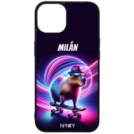 Névvel kérhető - Retro deszkás capybara iPhone 13 tok