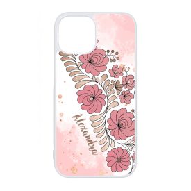 Kérd a neveddel - RoseGold Matyó magyar mintás hungarian folk iPhone 13 Mini tok