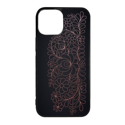 Elegáns Matyó - Rosegold magyar mintás hungarian folk iPhone 13 Mini tok