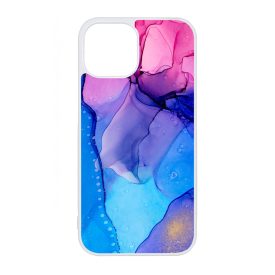 Blue Pink Gradient Ink kek rozsaszin marvanyos iPhone 13 Mini tok