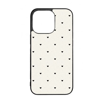 Elegáns szívecskés - CREAM - szives csajos iPhone 13 Pro tok