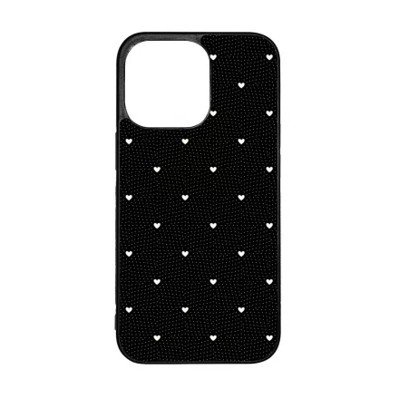 Elegáns szívecskés - BLACK - szives csajos  iPhone 13 Pro tok