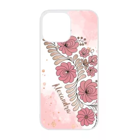 Kérd a neveddel - RoseGold Matyó magyar mintás hungarian folk iPhone 13 Pro Max tok