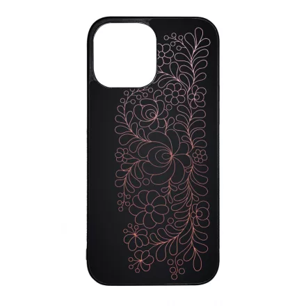 Elegáns Matyó - Rosegold magyar mintás hungarian folk iPhone 13 Pro Max tok