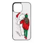 Kérd a neveddel - Lány & Maci - csajos karácsony iPhone 13 Pro Max tok