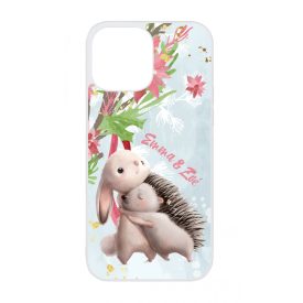 Nyuszi és Süni - Téli mintás iPhone 13 Pro Max tok