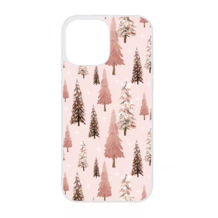 Rózsaszín karácsonyi fenyőfa mintás iPhone 13 Pro Max Magsafe tok