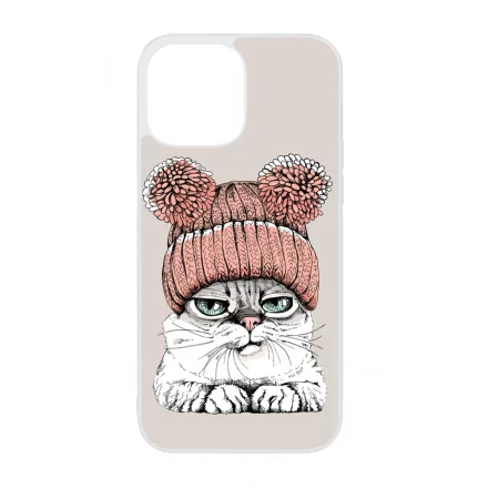 Cuki sapkás cica iPhone 13 Pro Max tok