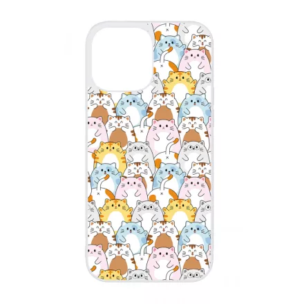 Tündéri Kawaii cica mintás iPhone 13 Pro Max tok