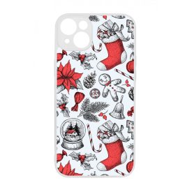 téli karácsonyi mintás textúra iPhone 14 Plus tok