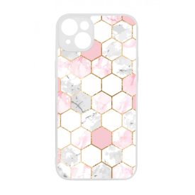 Geometric Rose Gold marvanyos marvany mintas iPhone 14 Plus tok