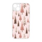 Rózsaszín karácsonyi fenyőfa mintás iPhone 14 Plus tok
