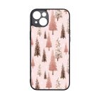Rózsaszín karácsonyi fenyőfa mintás iPhone 14 Plus tok